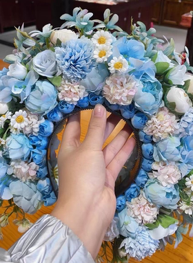 泉州浔埔簪花发箍成品绢花头饰民族风花环马面裙女汉服配饰头箍
