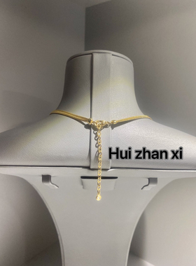 Hui zhanxi 培育祖母绿糖塔蛇骨项链劲链s925银镀金