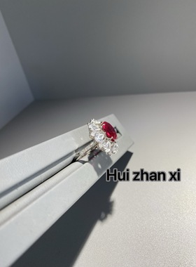 Hui zhan xi培育红宝大克拉设计款戒指