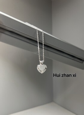 海蓝宝色甜美可爱 爱心款项链