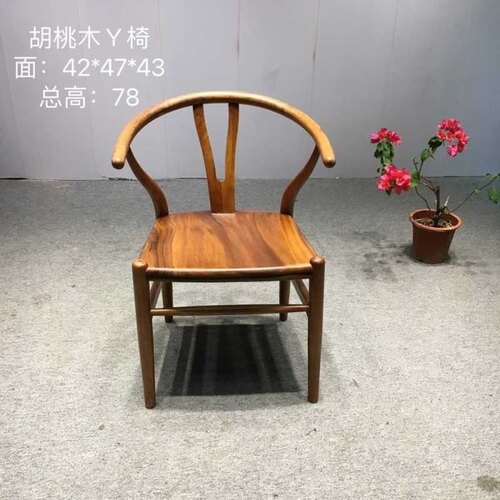 新中式餐椅实木靠背椅北欧休闲椅餐厅座椅酒店椅茶桌椅Y椅扶手椅 - 图0