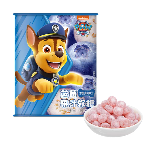 亿智汪汪队立大功果汁软糖果铁罐装草莓蓝莓味儿童休闲零食 - 图1