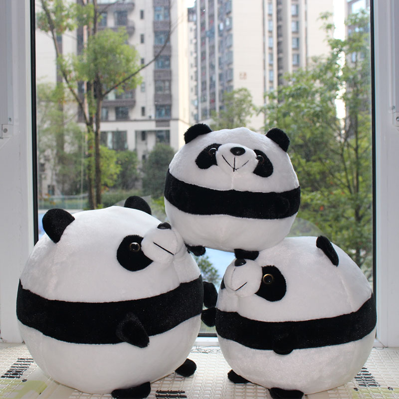 定制圆球熊猫毛绒玩具玩偶黑白大熊猫基地公仔同款成都旅游纪念品