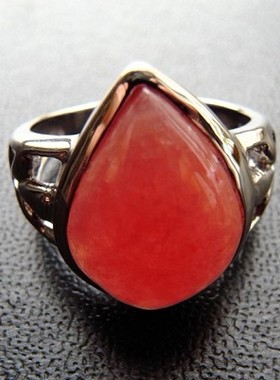 玫瑰冰种红纹石指环