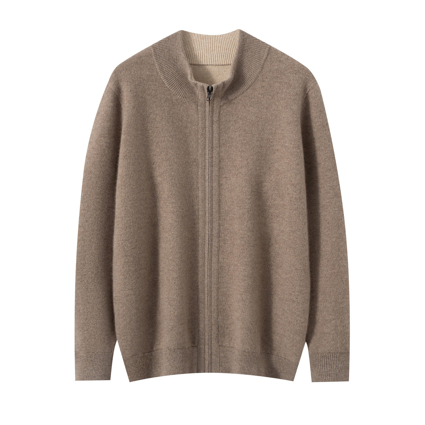 秋冬新款100%纯山羊绒男双面可穿加厚半高领毛衣外套休闲针织开衫,淘宝优惠券,粉丝福利购,淘宝优惠卷