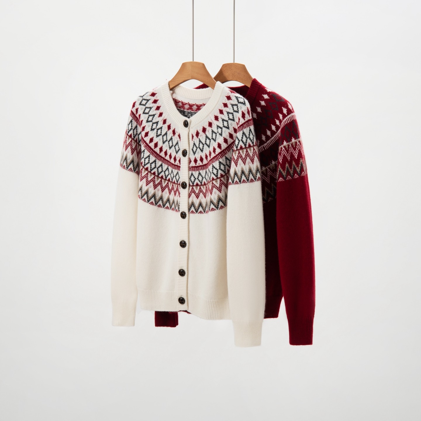 100%山羊绒衫女加厚圆领民族风系扣开衫新款秋冬保暖针织长袖上衣,淘宝优惠券,粉丝福利购,淘宝优惠卷