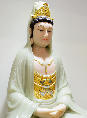 禅意风观音菩萨居家供奉汉白玉