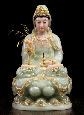 西方三圣珐琅彩阿弥陀佛汉白玉