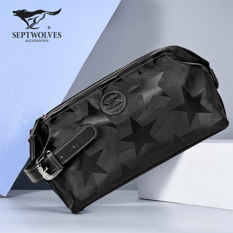 七匹狼男士牛津布帆布手抓包潮男包 七匹狼狼道男士包袋