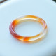 Natural agate bracelet classic round bar orange jewelry