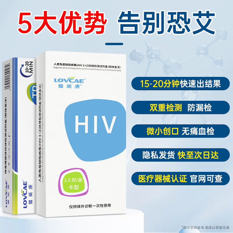 爱威康 hiv试纸唾液检测艾滋病检测试纸爱滋病性病试剂盒自检YS - 图0