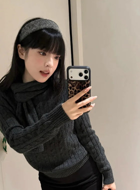 灰色好韩~格雷灰毛茸茸发箍女