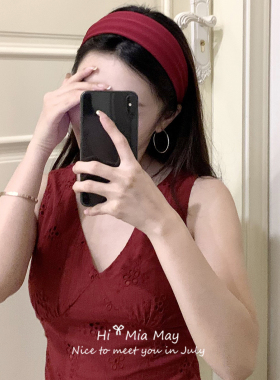 不败美人！显白酒红发箍！巨复古压发发箍高级感宽边头箍2026新款