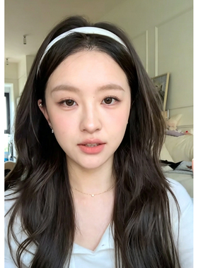 藤井树同款白色细款缎面发箍