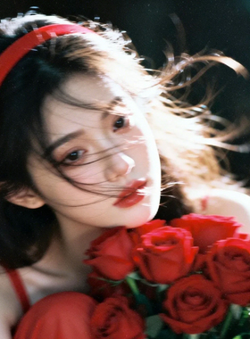 电影女主角~细款窄版热情红色发箍女2026年新款高级感韩系发捆夏