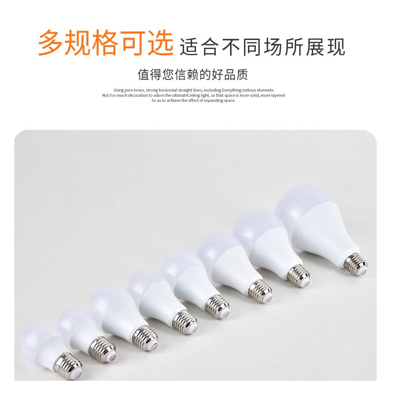 LED灯泡3W5W18W暖白e27螺口b22卡口节能灯超亮家用商用照明球泡灯-图0