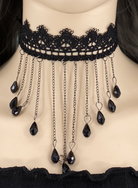 choker锁骨链水滴项链颈链项链韩国时尚百搭脖子人造项圈颈带女