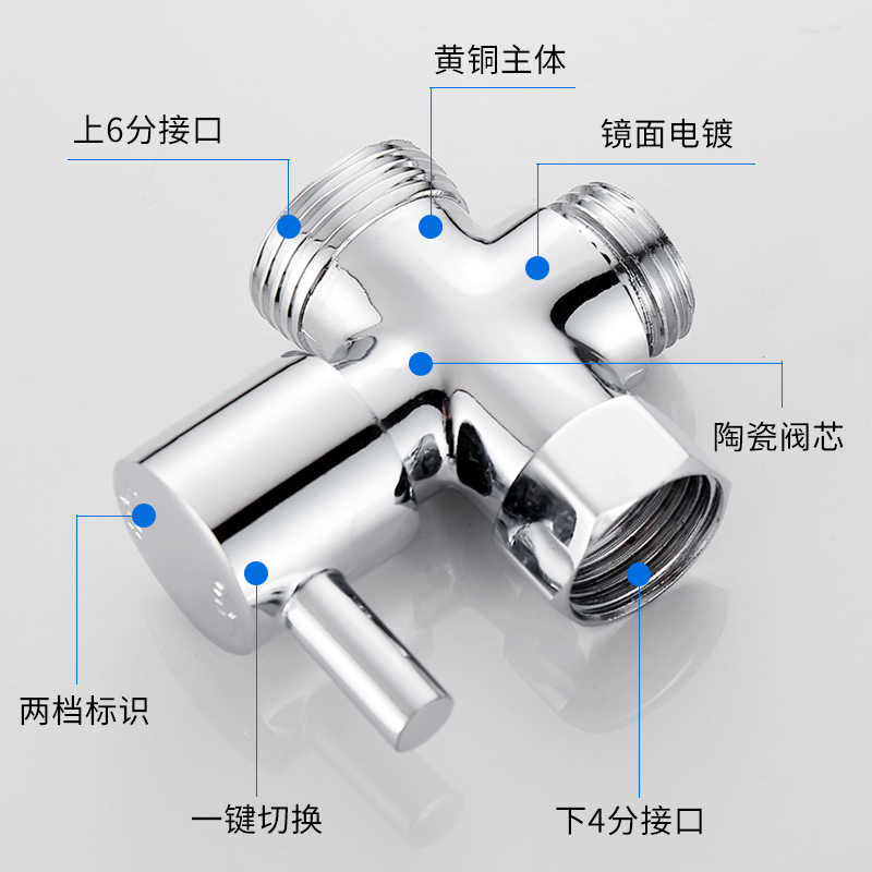 黄快开分水器活接一进二出三通角阀4分6分内外丝接口分水阀接头