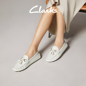 Clarks其乐Quilto Step女鞋夏季英伦复古豆豆鞋舒适平底乐福鞋女