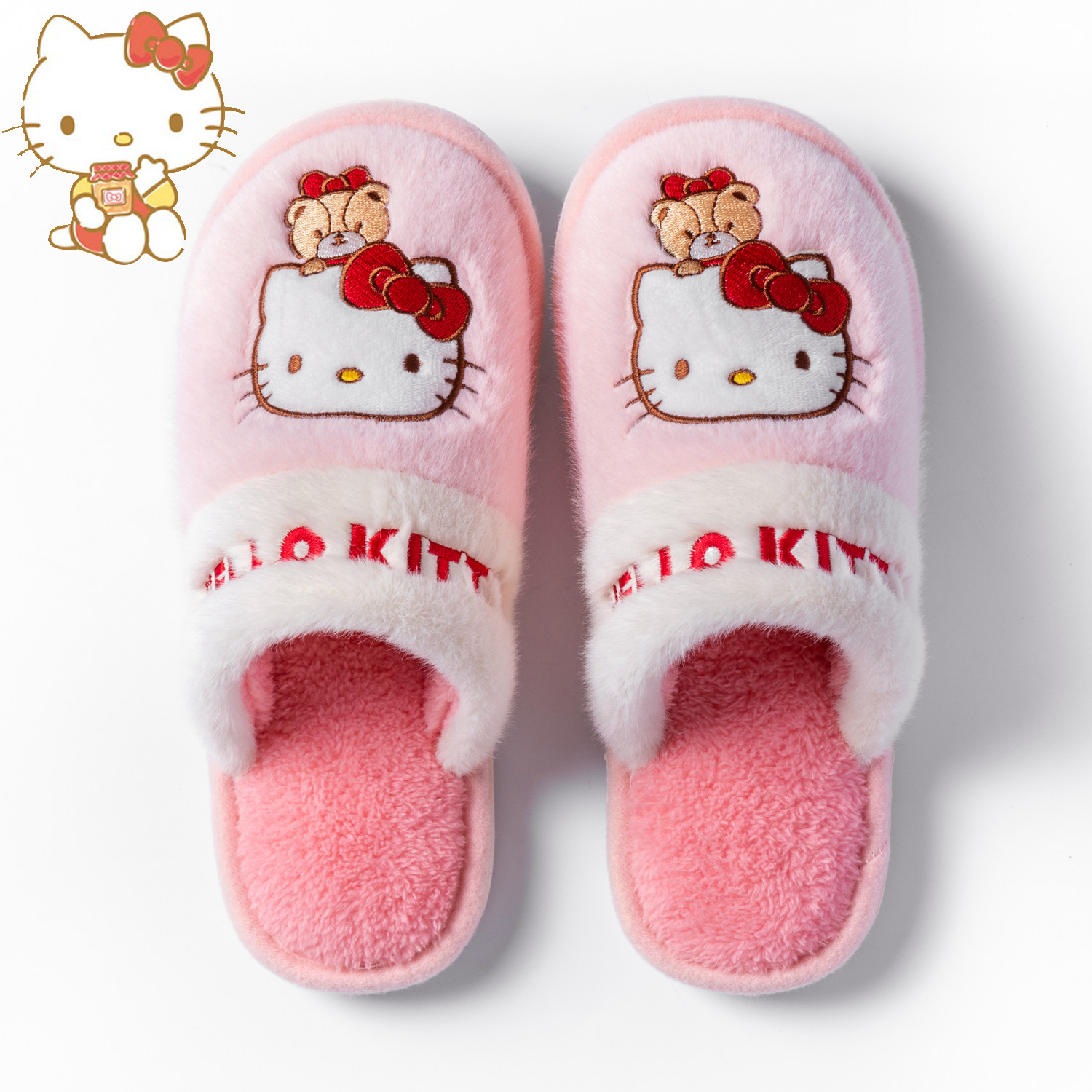 三丽鸥凯蒂猫冬季儿童棉拖鞋防滑软底家居亲子鞋室内女孩毛托保暖,淘宝优惠券,粉丝福利购,淘宝优惠卷