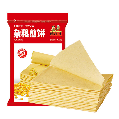 沂蒙公社山东煎饼纯手工杂粮煎饼正宗山东特产临沂玉米大煎饼400g - 图3