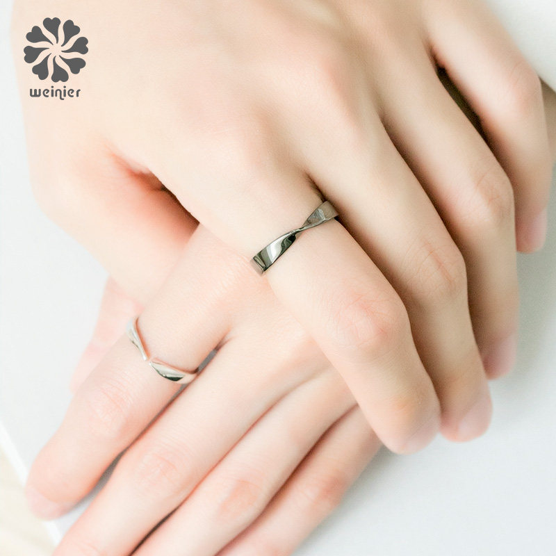 唯妮儿莫比乌斯环纯银一对情侣戒指 唯妮儿戒指/指环