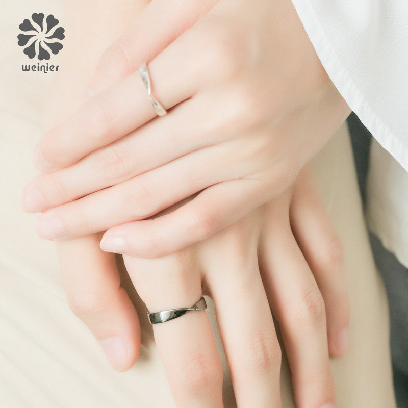 唯妮儿莫比乌斯环纯银一对情侣戒指 唯妮儿戒指/指环