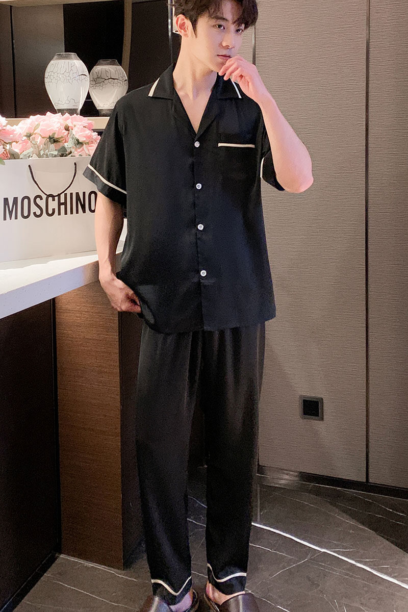 情侣春秋冰丝性感吊带丝绸男士睡裙 丝涵原睡衣/家居服套装