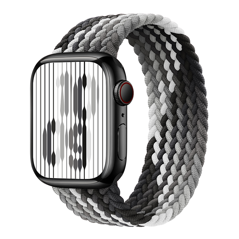 适用apple watch9手表带彩虹编织尼龙iwatch8/7/6代SE苹果手表表带s8运动s7创意s6男女款49mm潮智能腕带ultra - 图3