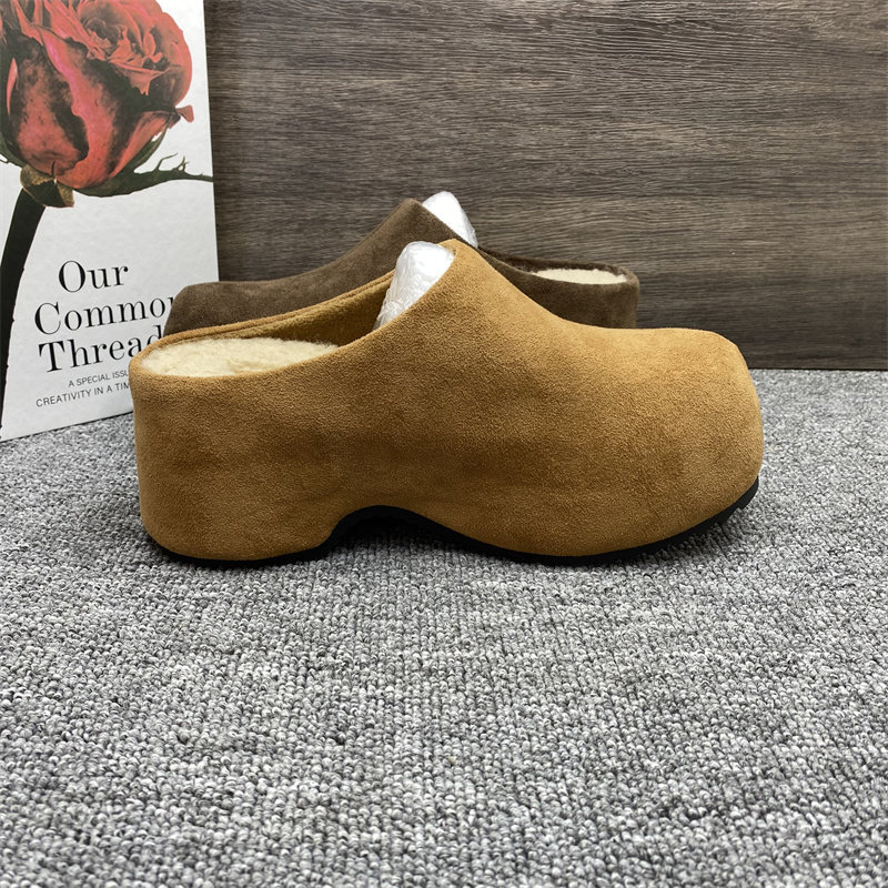 撤柜处理7CM内增高勃肯鞋女秋冬新款一脚蹬加绒毛毛包头半拖棉鞋,淘宝优惠券,粉丝福利购,淘宝优惠卷