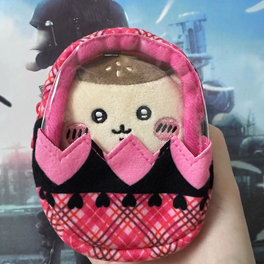 守护甜心同款娃包蛋形遛娃包透明小包挂件毛绒格子谷美收纳零钱包,淘宝优惠券,粉丝福利购,淘宝优惠卷