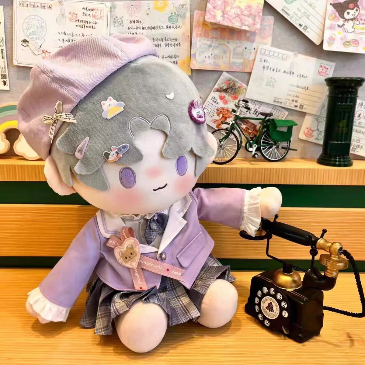 40cm娃衣棉花娃娃衣服厘米玩偶公仔一番赏裙子美式jk制服原创坐姿 - 图0