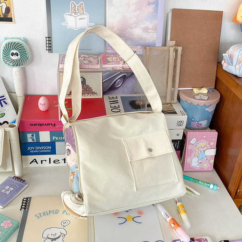 40cm棉花娃娃透明防尘溜娃包大容量外出手提肩背款保护套收纳神器 - 图2