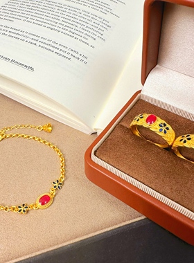 「轻金集」  新中式国潮风丨珐琅烧蓝花丝凤华小蓝花手链女款