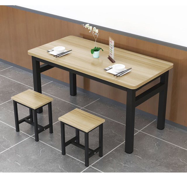 Simple style snack bar canteen noodle shop custom dining table and chairs