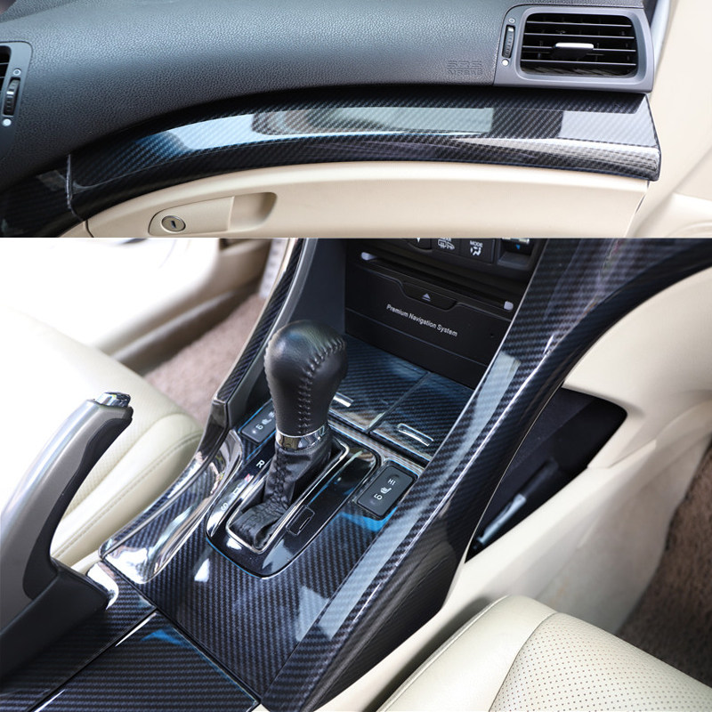 适用于09 10 11 12 13年老款本田思铂睿内饰改装排挡中控5d碳纤贴