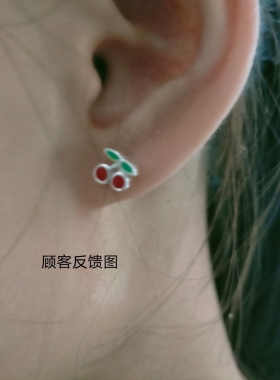 红色弯钩防掉高级感甜美风银纯银