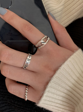 韩国小众设计感欧美风链条戒指