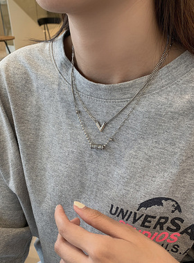 韩国东大门纯银复古冷淡风项链