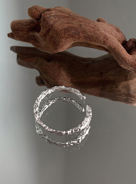 纯银小众设计开口戒指ins潮网红