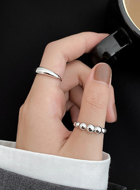 轻奢纯银罗马数字ins潮风戒指