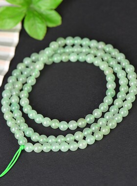 天然新疆和田玉手链项链翡翠色苹果绿东陵玉石手串礼物款多圈手链