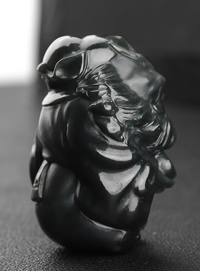 新疆天然和田玉天师钟馗手把件