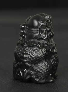 天然和田玉塔青玉貔貅望天吼瑞兽摆件山料原矿精雕黑青玉石把件玩