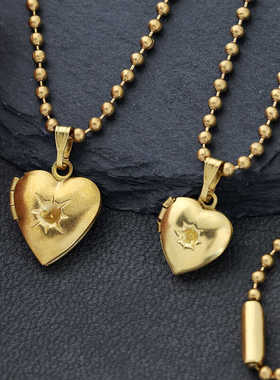 复古相盒项链放相片纪念定制刻字