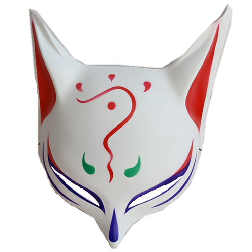 彩绘猫脸面具狐狸日系式和风拍照摄影配饰动漫cos妖狐半脸非手绘 - 图3