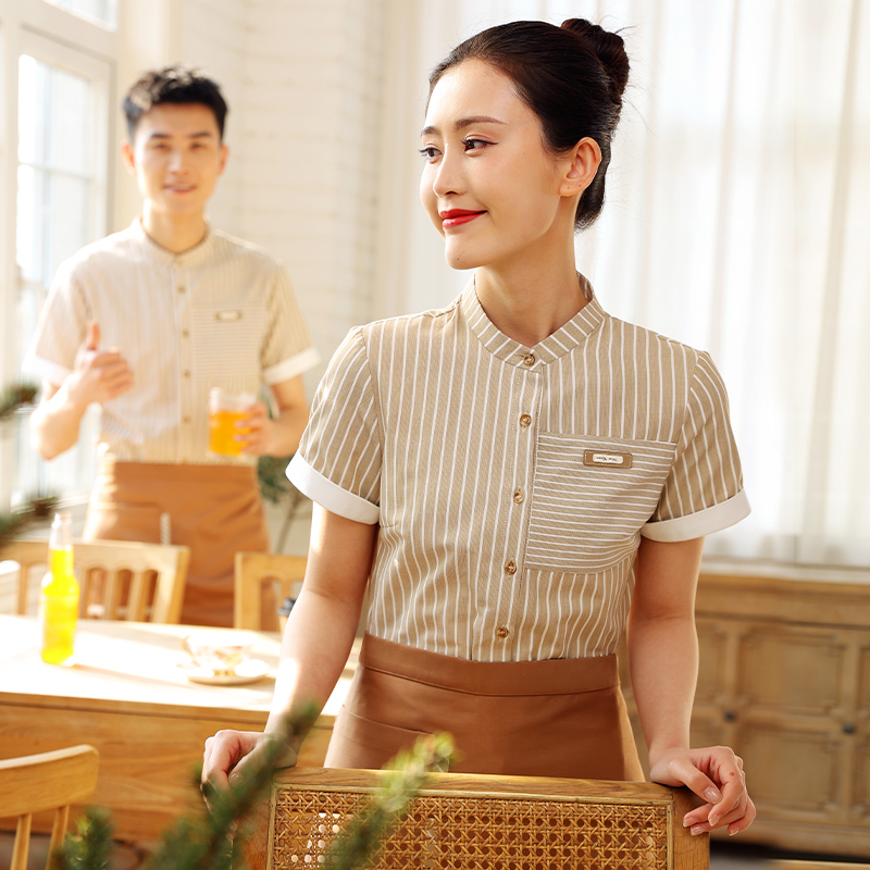 衣研堂烘焙店工作服面包店餐饮服装夏季快餐店西餐厅服务员短袖女 - 图2