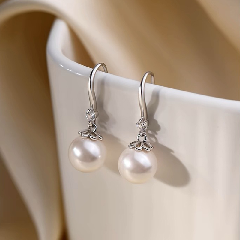 S999纯银大珍珠耳环女银耳坠气质耳钉2025新款爆款高级感足银耳饰 - 图3