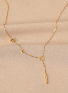 LOVE钛钢项链女士不掉色2025新款