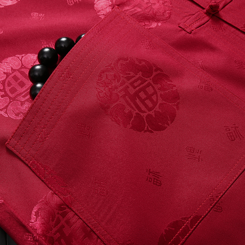 唐装中老年爸爸装夏装男士短袖上衣 九鹿龙民族服装